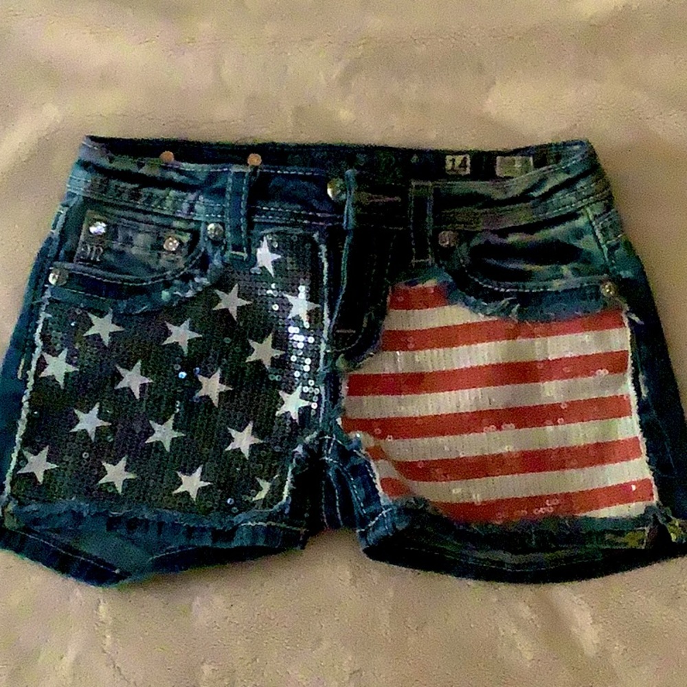 Miss me American flag shorts